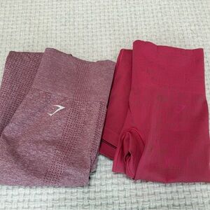 Gym Shark pink/red leggings, set of 2.  Women’s small

Excellent condition